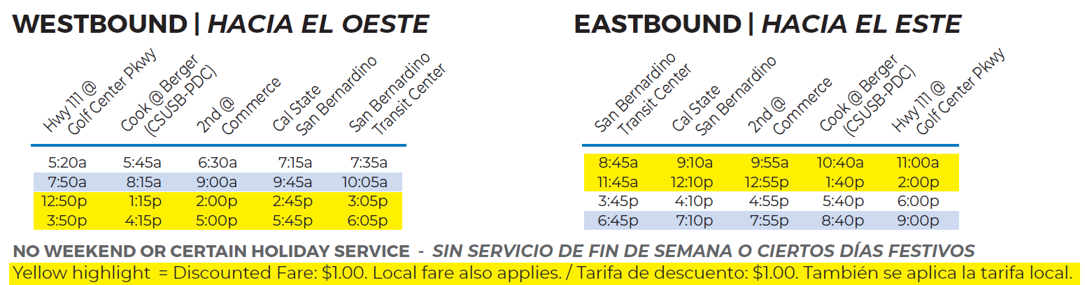 10 Commuter Link Service SunLine Transit Agency